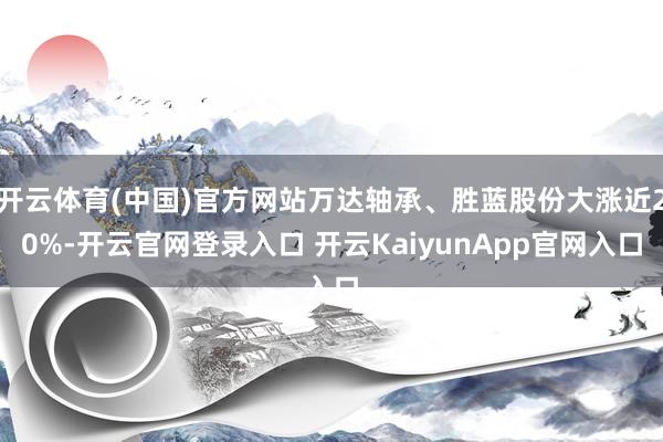 开云体育(中国)官方网站万达轴承、胜蓝股份大涨近20%-开云官网登录入口 开云KaiyunApp官网入口