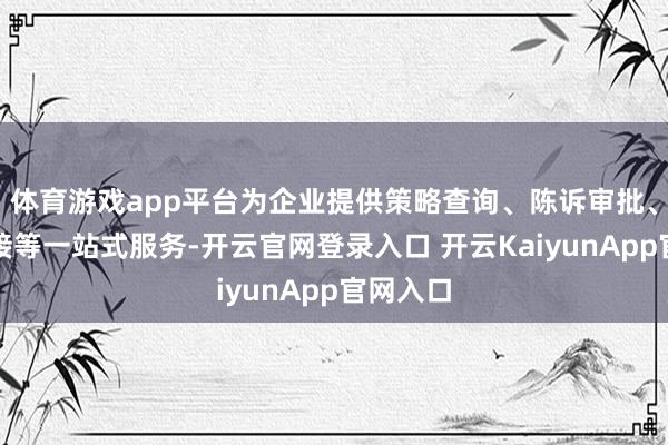 体育游戏app平台为企业提供策略查询、陈诉审批、融资对接等一站式服务-开云官网登录入口 开云KaiyunApp官网入口