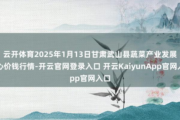 云开体育2025年1月13日甘肃武山县蔬菜产业发展中心价钱行情-开云官网登录入口 开云KaiyunApp官网入口