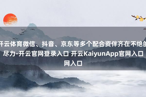 开云体育微信、抖音、京东等多个配合资伴齐在不绝的尽力-开云官网登录入口 开云KaiyunApp官网入口