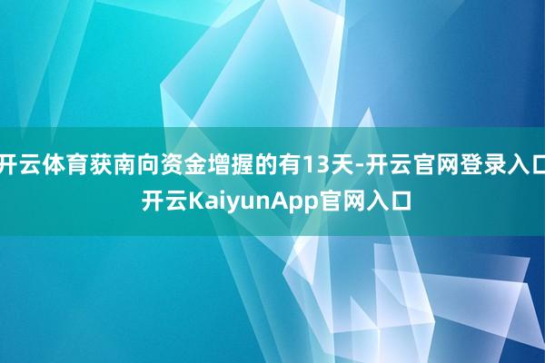 开云体育获南向资金增握的有13天-开云官网登录入口 开云KaiyunApp官网入口