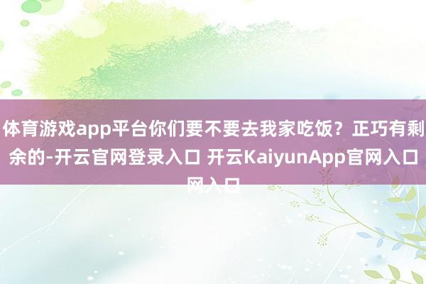 体育游戏app平台你们要不要去我家吃饭?正巧有剩余的-开云官网登录入口 开云KaiyunApp官网入口