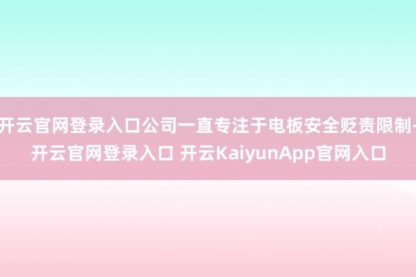 开云官网登录入口公司一直专注于电板安全贬责限制-开云官网登录入口 开云KaiyunApp官网入口