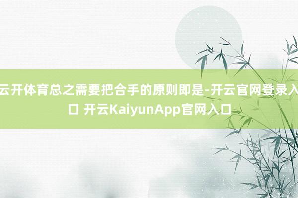 云开体育总之需要把合手的原则即是-开云官网登录入口 开云KaiyunApp官网入口